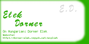 elek dorner business card